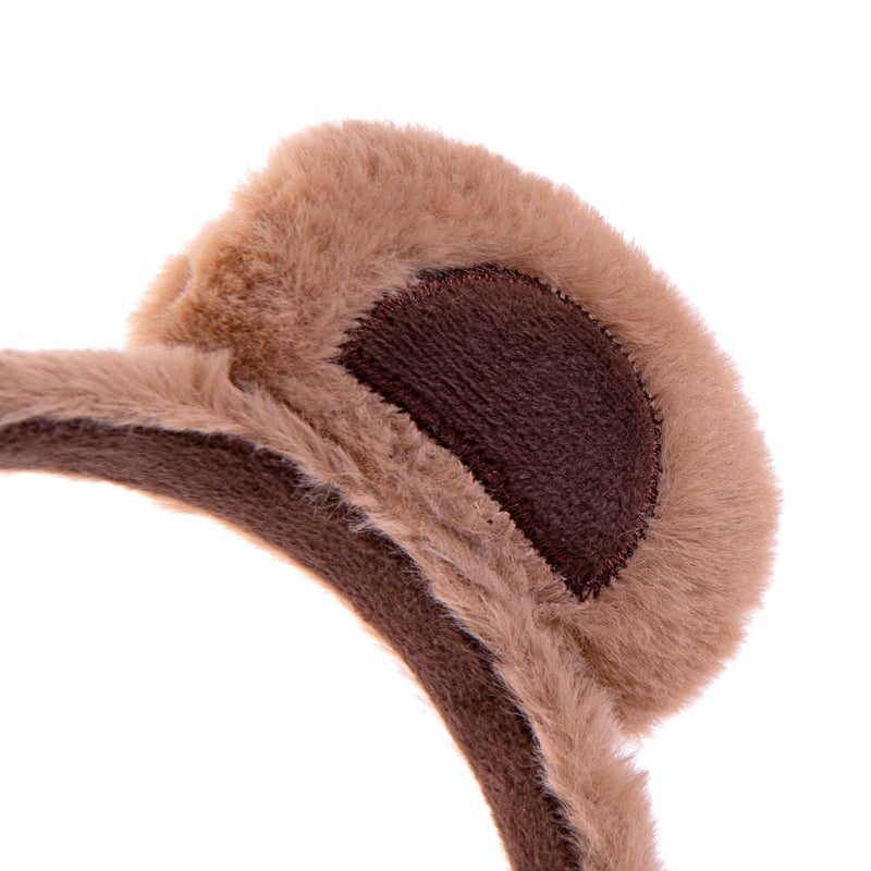 Vonokee ﻿Brown Bear Ears Headband Costume, Cute Care Movable Face Washing Headband,Soft Makeup Headband Plush Hair Hoops Hair Accessories - Image 4